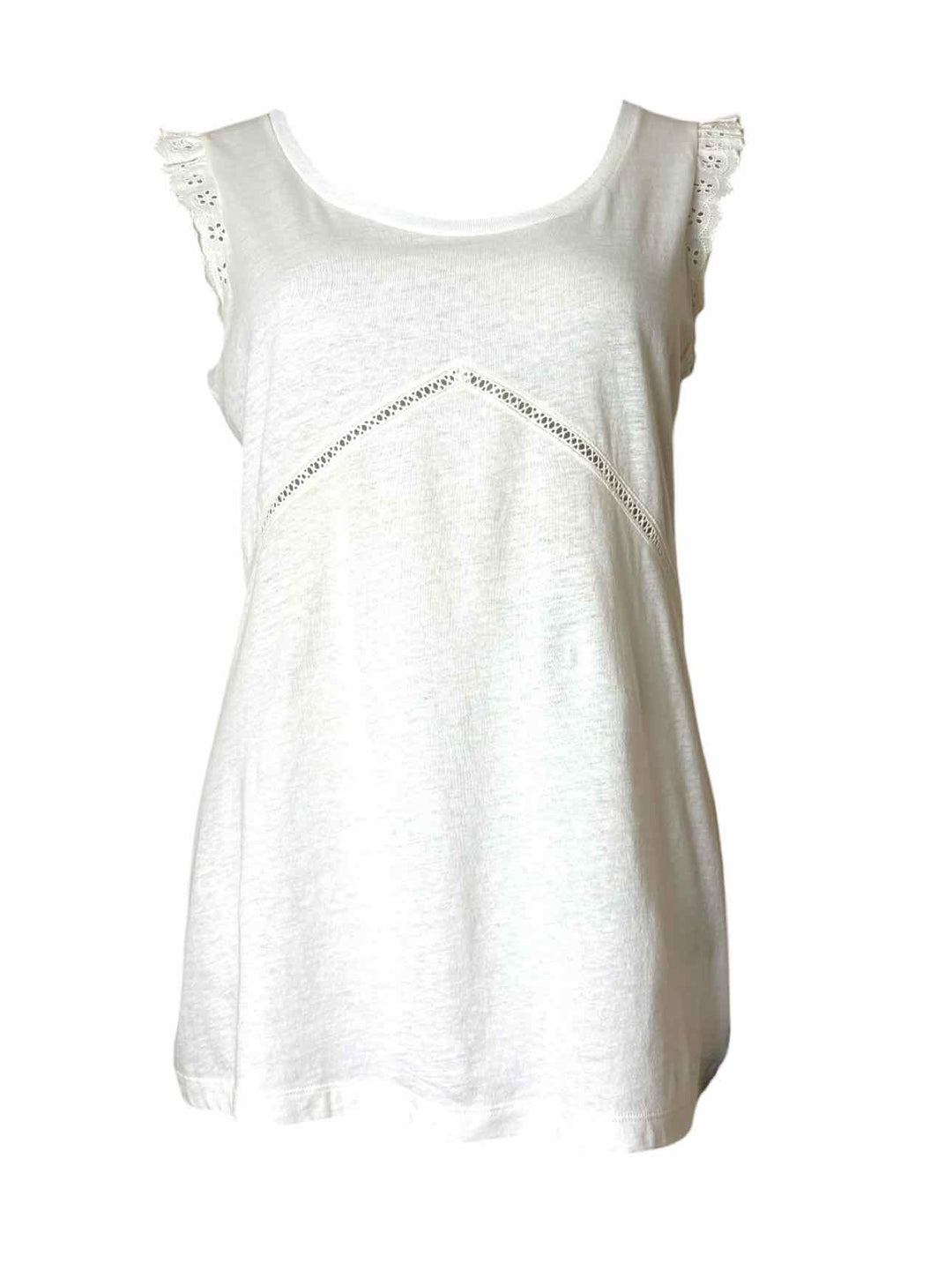 Saint Laurent Size M Eyelet Trim Cotton Tank Top