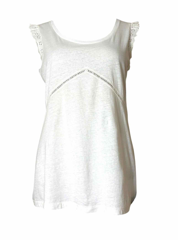 Saint Laurent Size M Eyelet Trim Cotton Tank Top