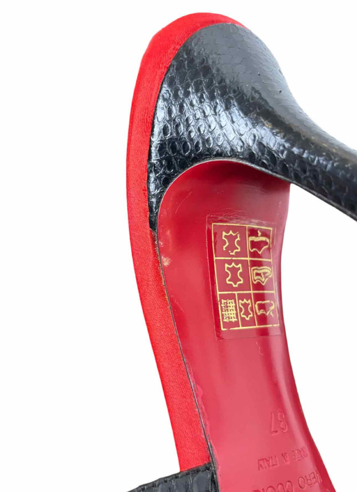 Dolce & Gabbana Size 37 Snakeskin Leather Sandals