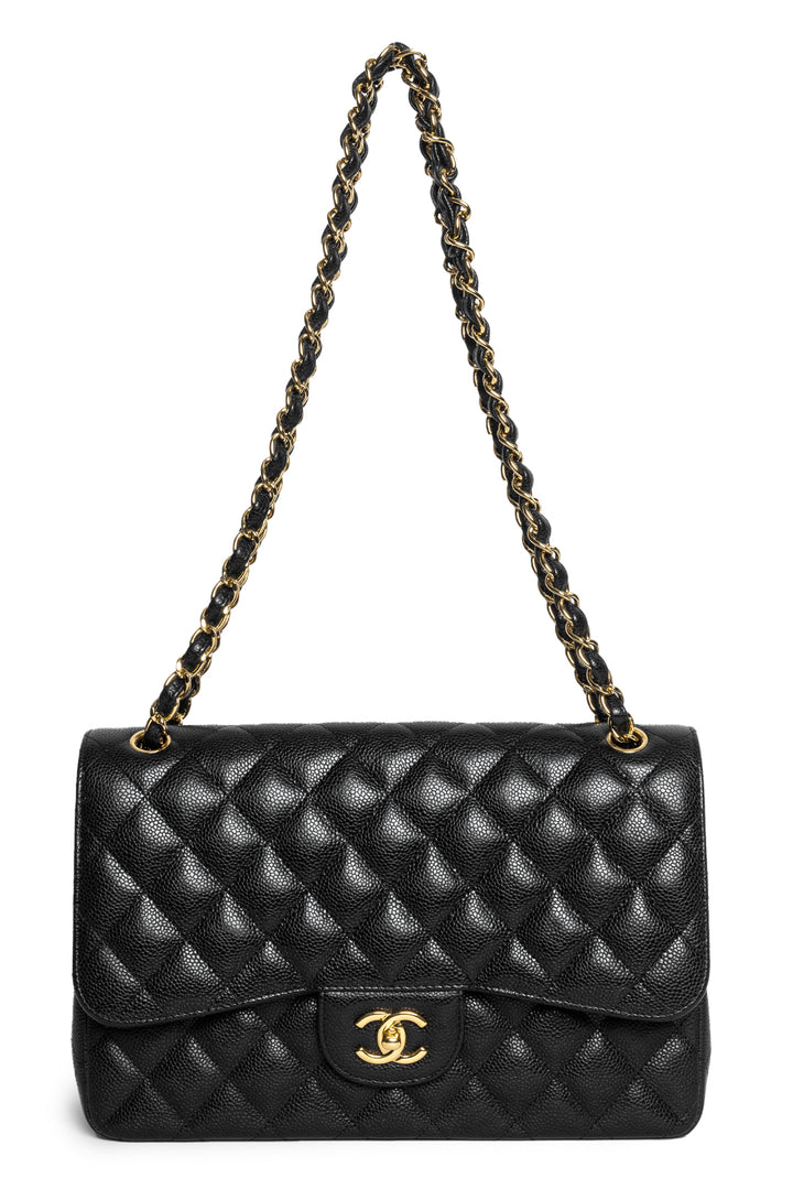 Chanel 2013-14 Caviar Leather Jumbo Classic Flap Bag