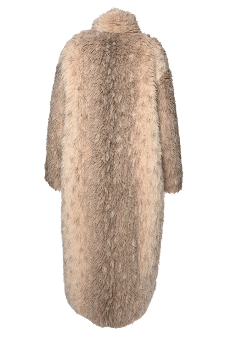 RAEY Size S/M Collared Shearling Alpaca-Blend Maxi Coat