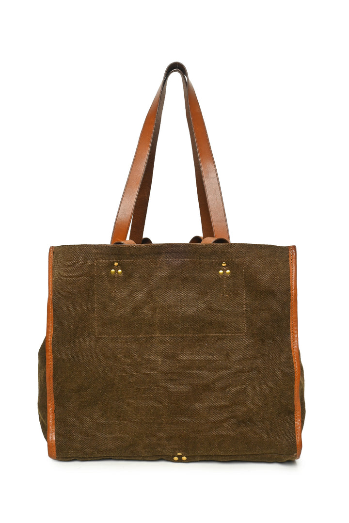 Jerome Dreyfuss Leather Trim Canvas Tote