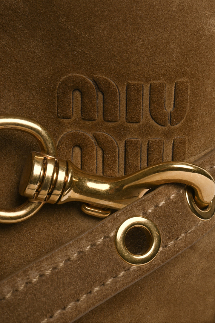 Miu Miu Aventure Suede Shoulder Bag