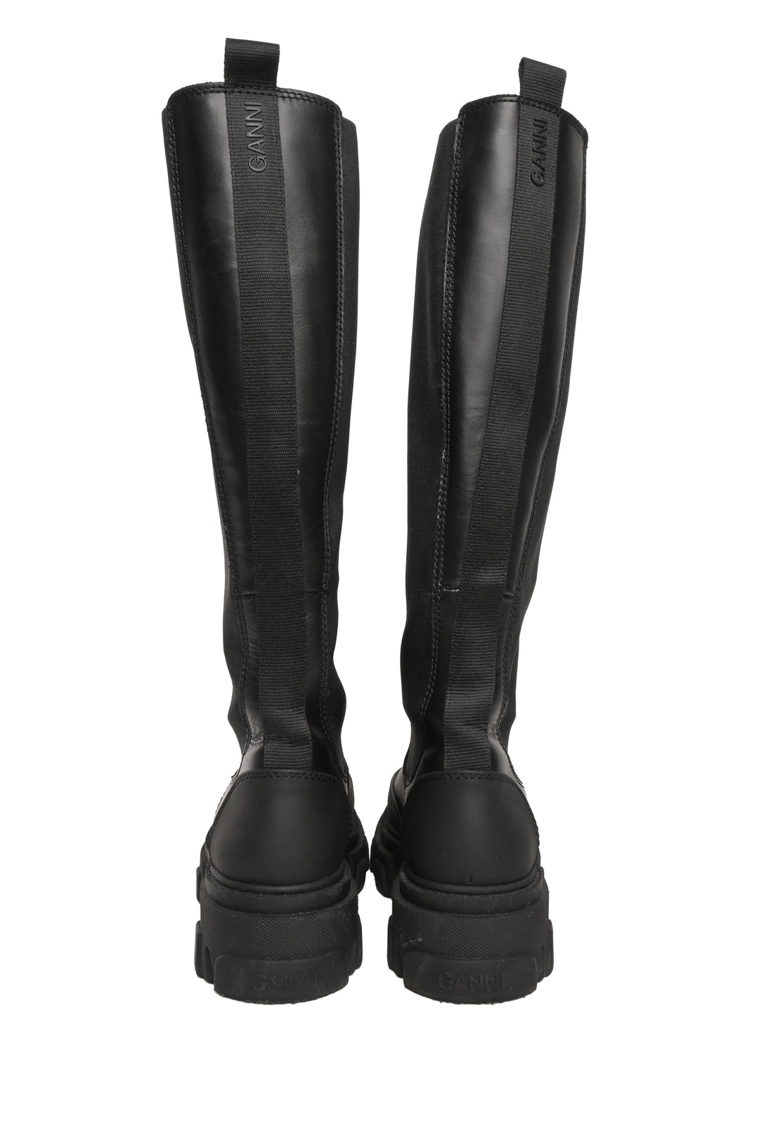Ganni Size 38 Cleated High Chelsea Boots