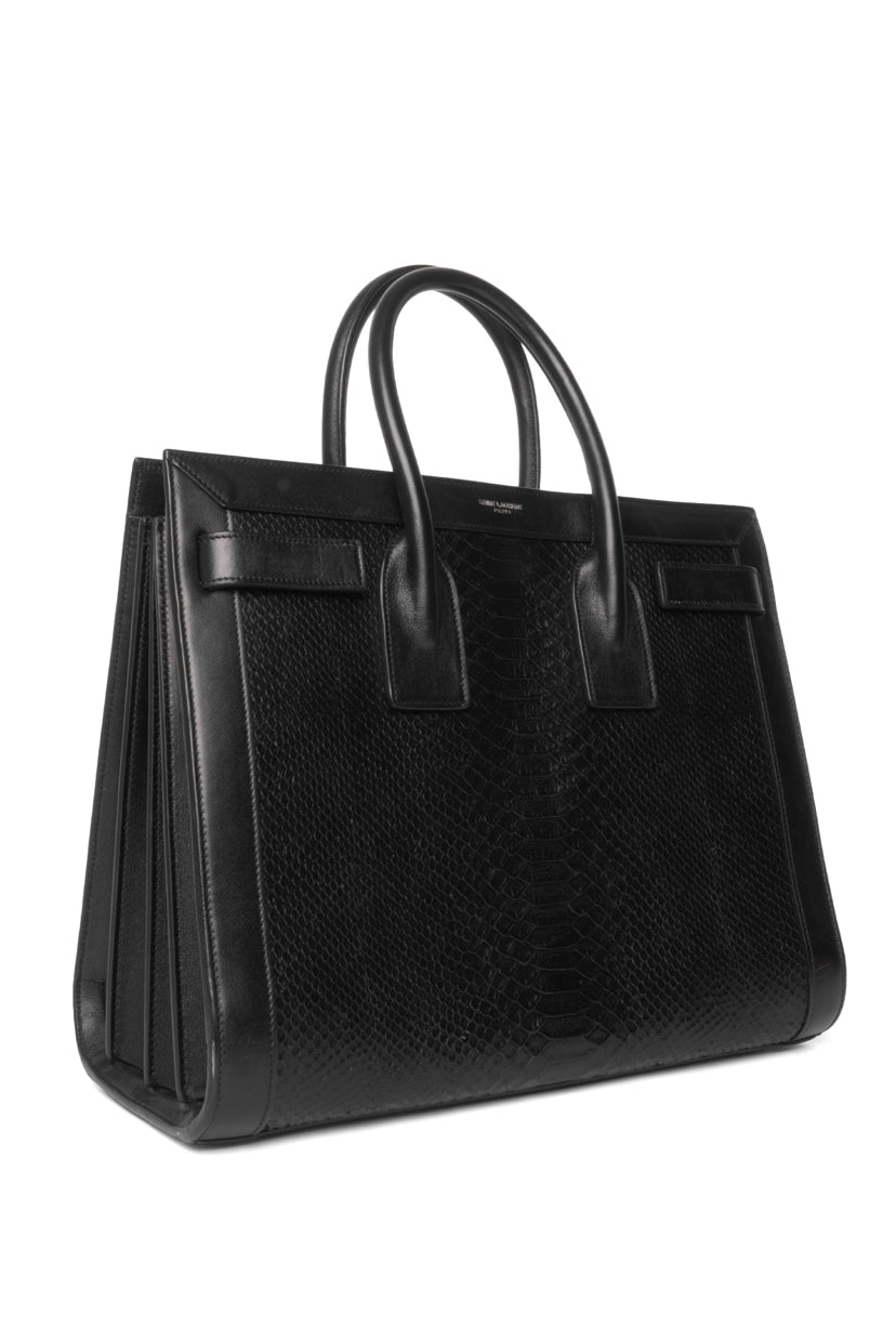 Saint Laurent 2014 Python Calfskin Embossed Small Sac de Jour Tote