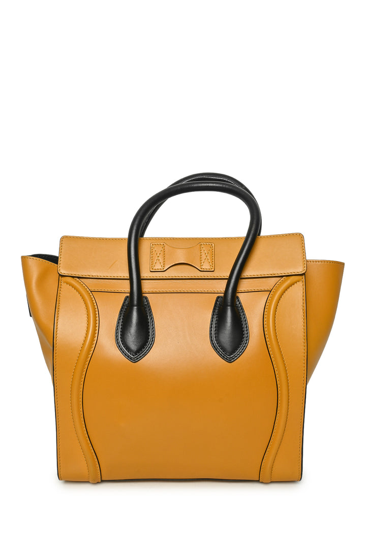 Celine 2013 Two-Tone Calfskin Leather Mini Luggage Tote