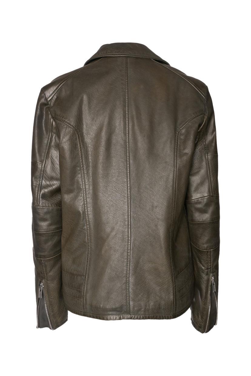 Hugo Boss Size M Leather Moto Jacket w/ Shearling Lining