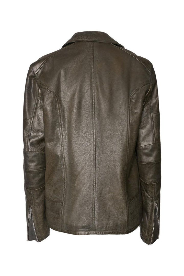 Hugo Boss Size M Leather Moto Jacket w/ Shearling Lining
