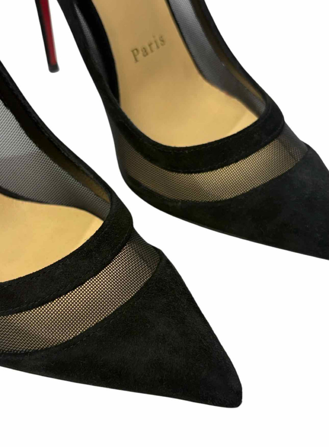 Christian Louboutin Size 35 Galativi 100 Mesh & Suede Pumps