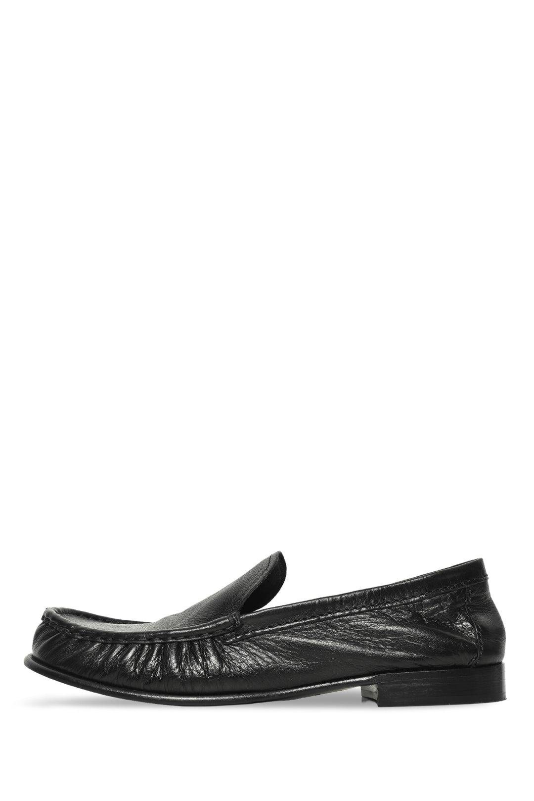 Miu Miu Size 37 Buffalo Leather Logo Loafers