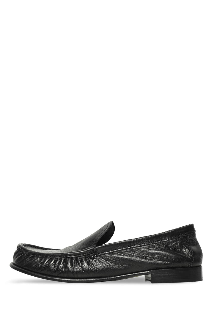 Miu Miu Size 37 Buffalo Leather Logo Loafers