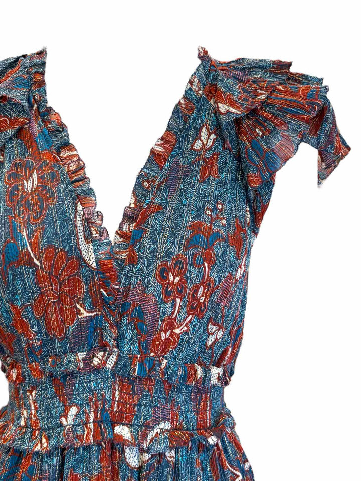 Ulla Johnson Floral Metallic Silk Blend Size 2 Dress