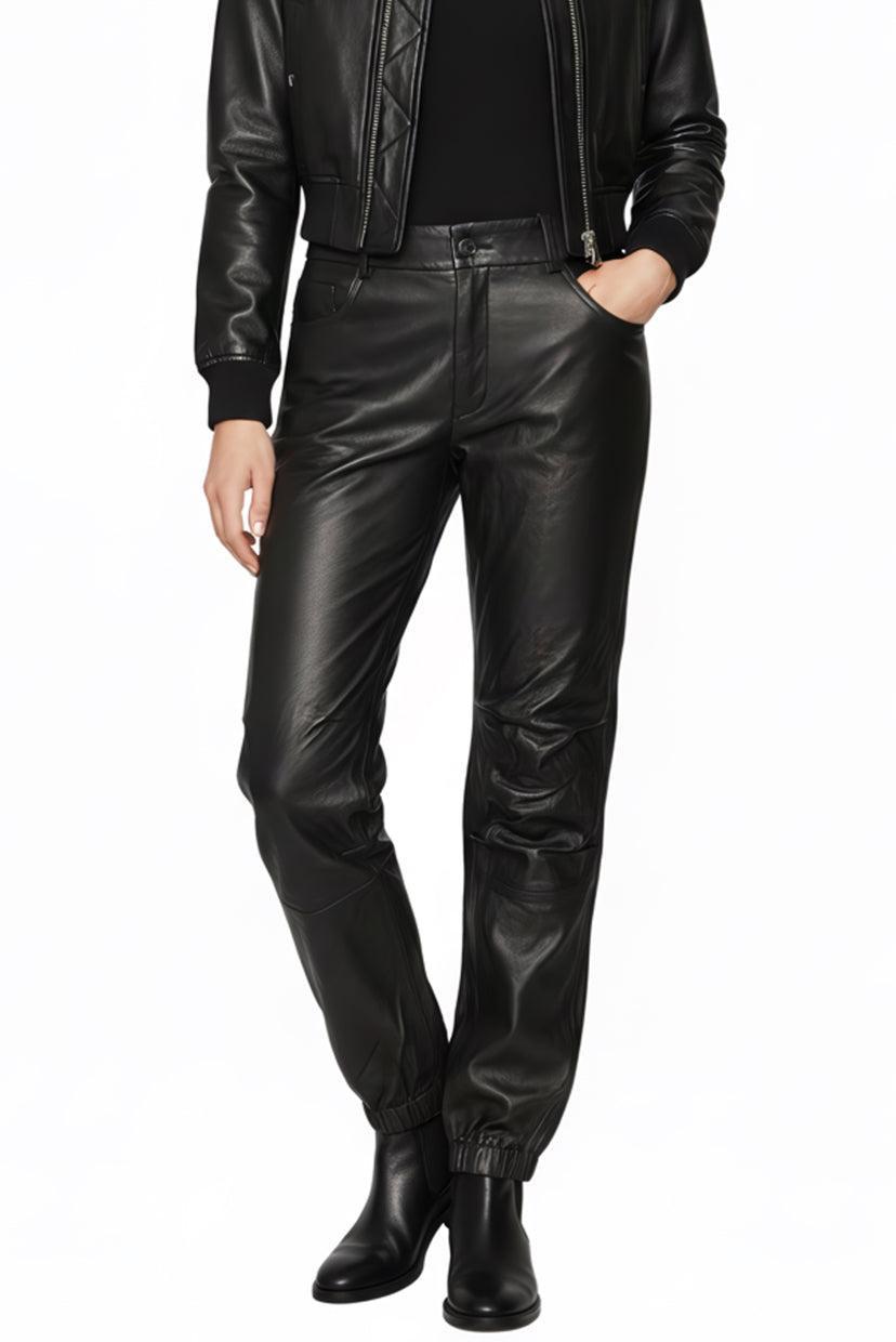 Nili Lotan Size 4 Leather Jogger Pants