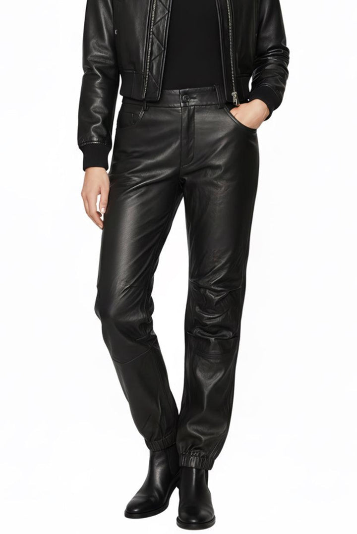 Nili Lotan Size 4 Leather Jogger Pants