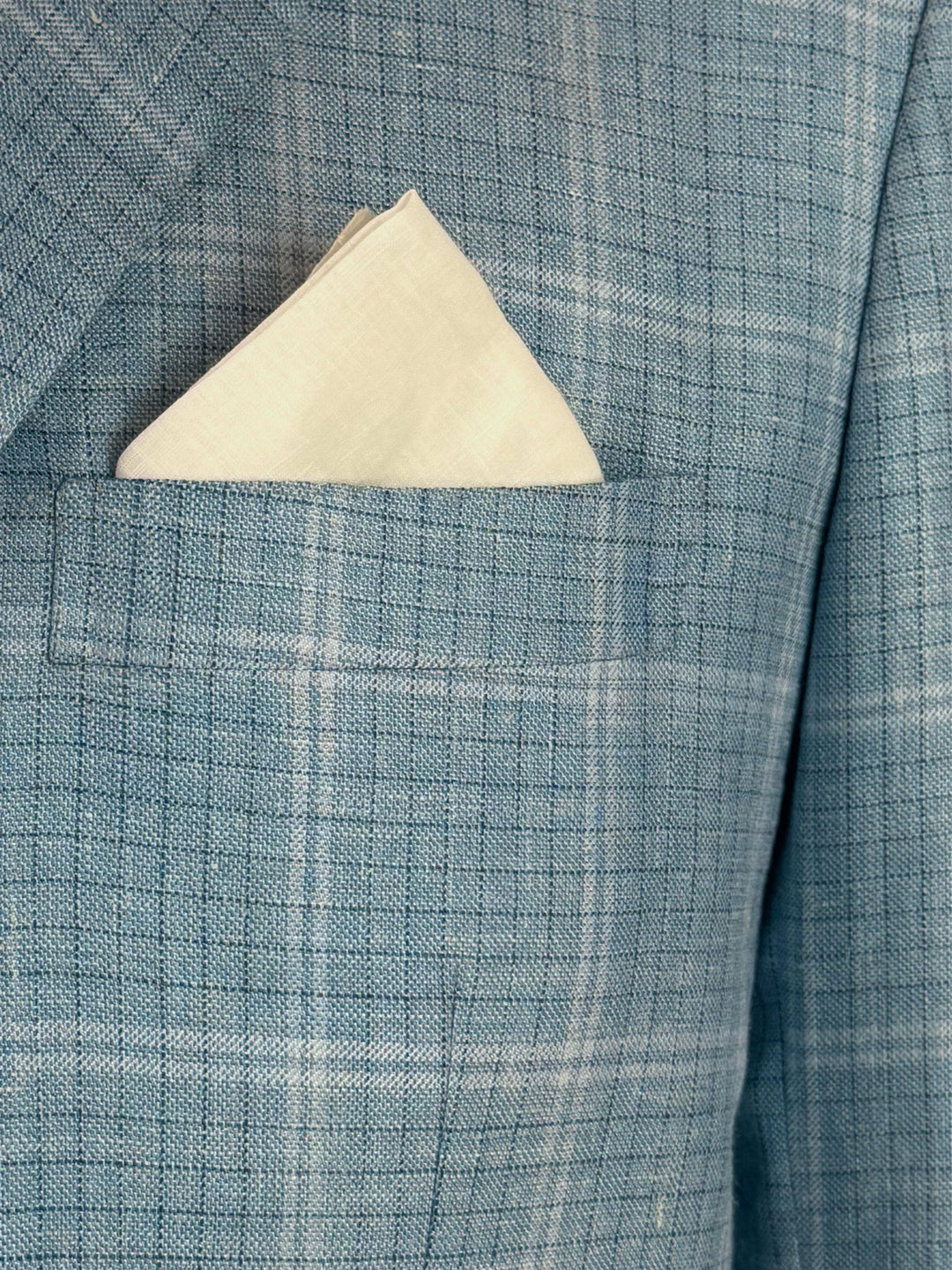 Kiton Size 42 Men's Checked Cashmere, Linen & Silk 3 Button Blazer