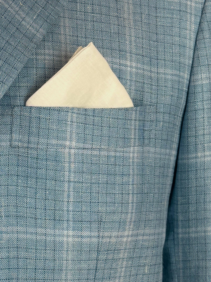 Kiton Size 42 Men's Checked Cashmere, Linen & Silk 3 Button Blazer