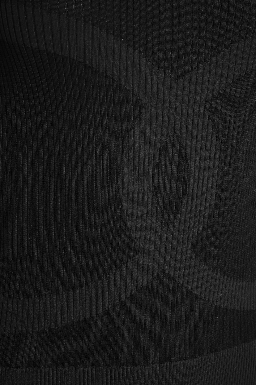 Chanel Size 40 Interlocking CC Ribbed Long Sleeve Dress