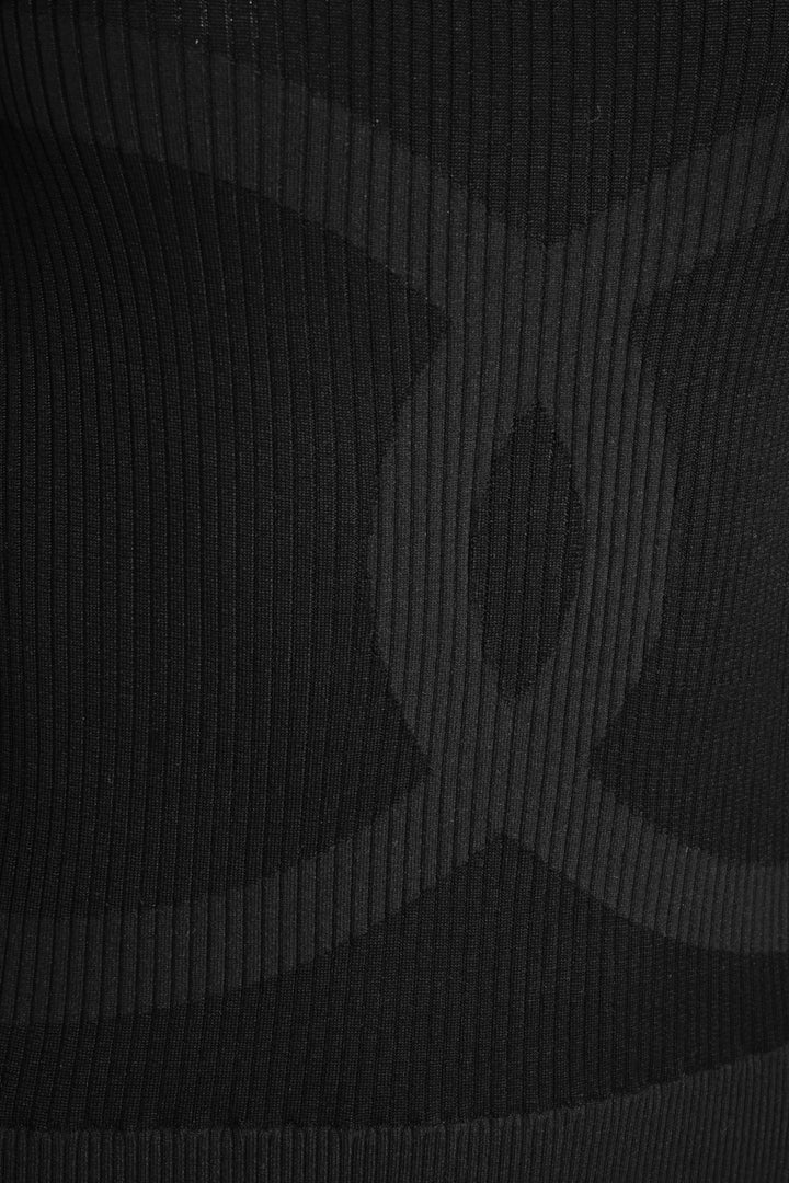 Chanel Size 40 Interlocking CC Ribbed Long Sleeve Dress