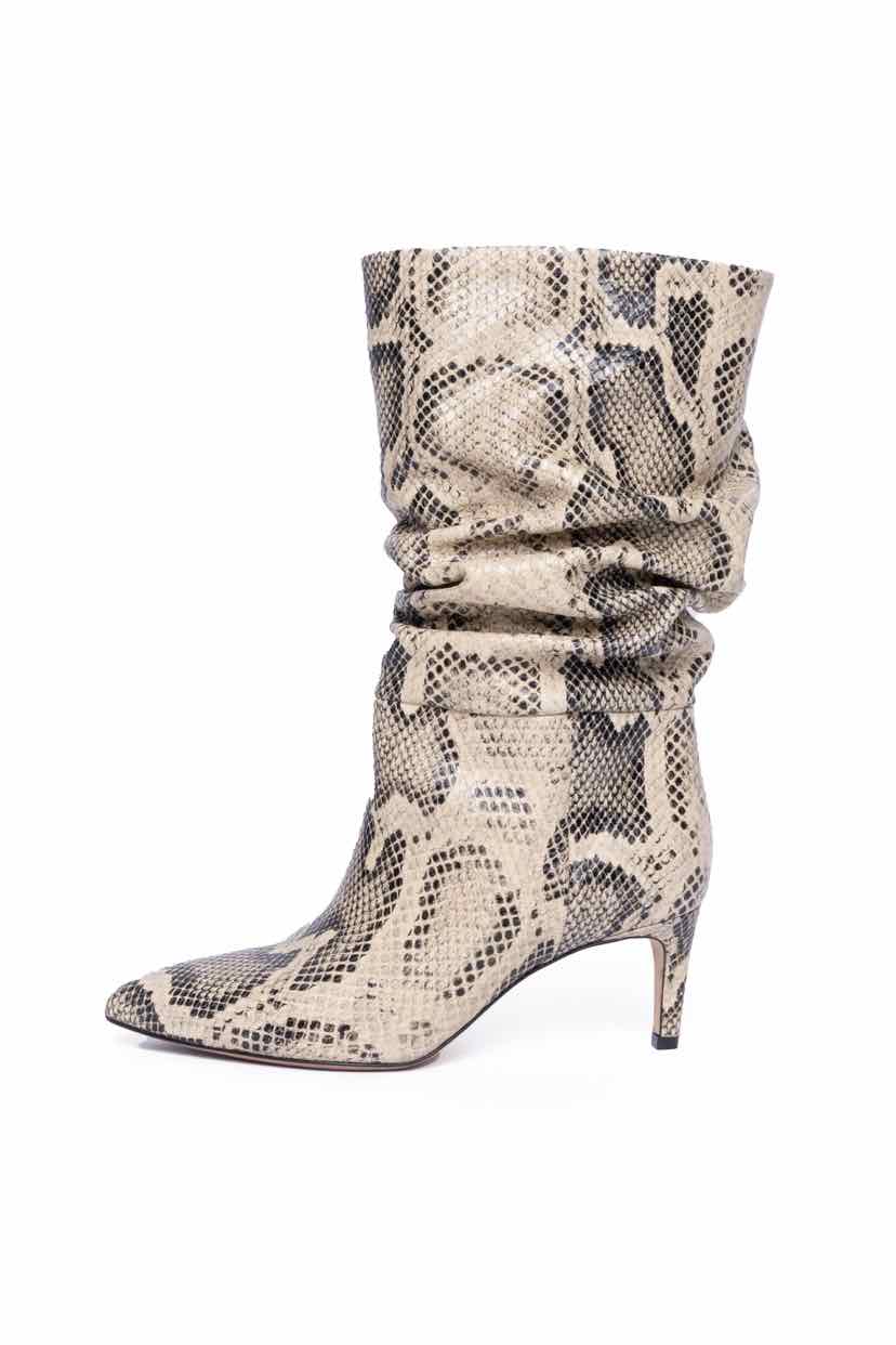 Paris Texas Size 36.5 Python Printed Leather Slouchy Boots