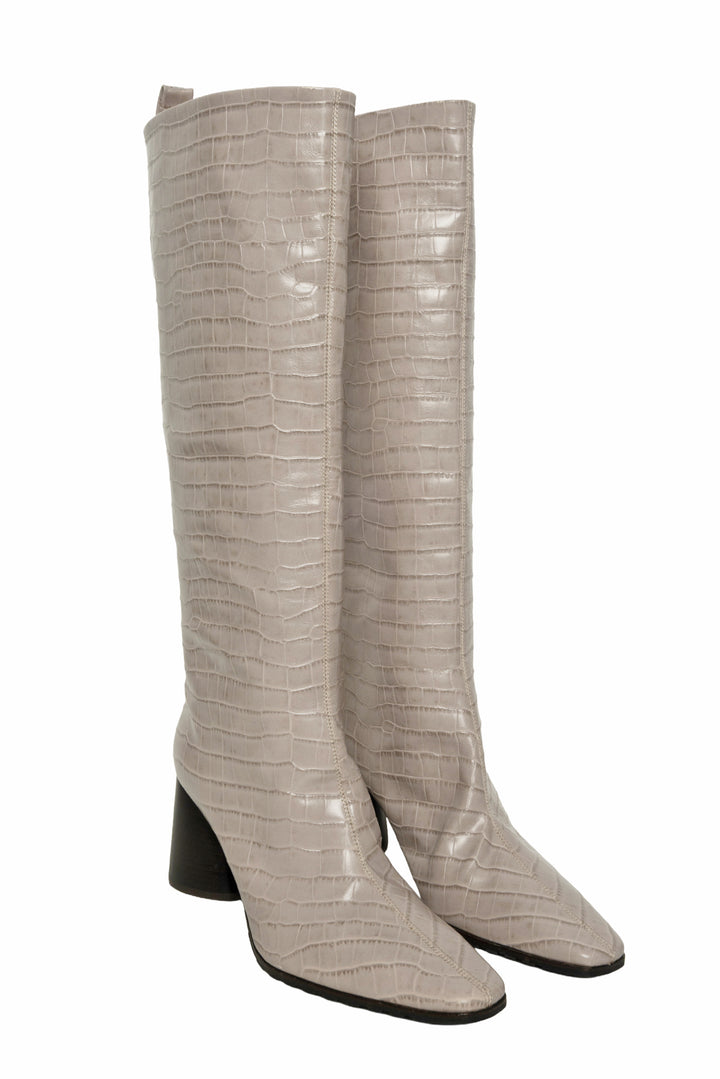 Lorena Antoniazzi Size 39 Croc Embossed Knee High Boots