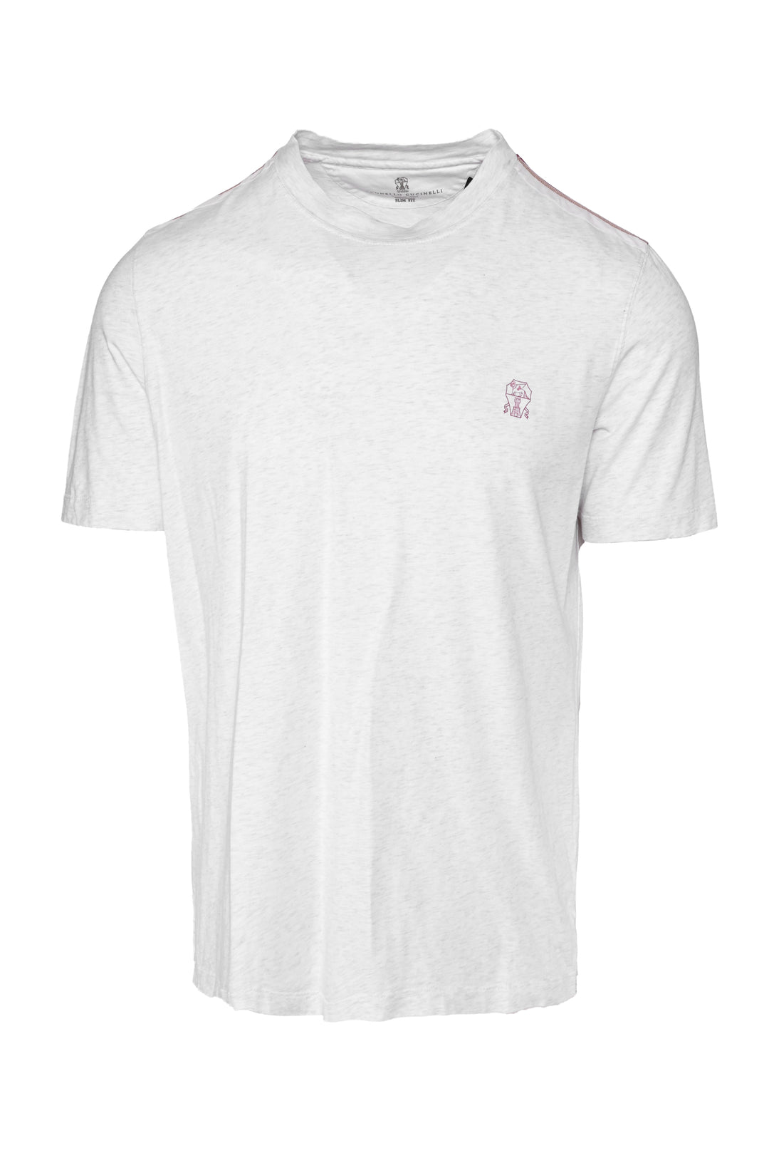 Brunello Cucinelli Size S Men's Logo Heather Cotton T-shirt