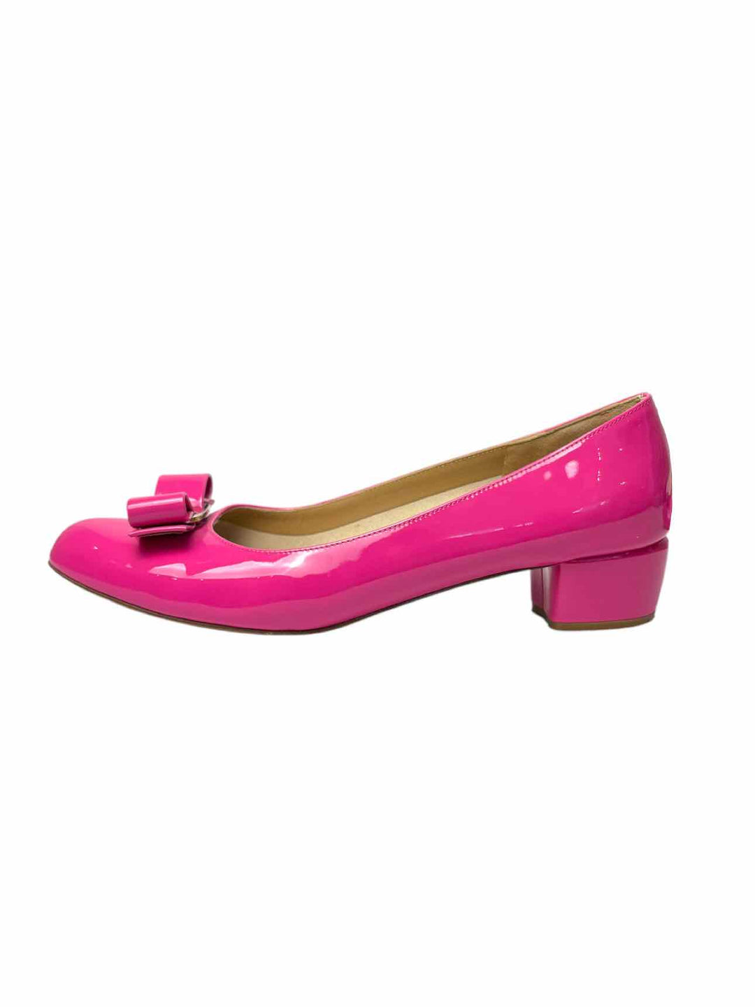 Ferragamo Size 8 Vara Bow Patent Leather Pumps