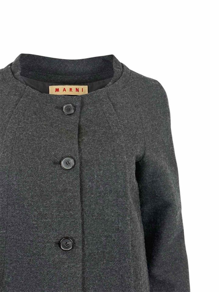 Marni Size 38 Wool Button-up Coat