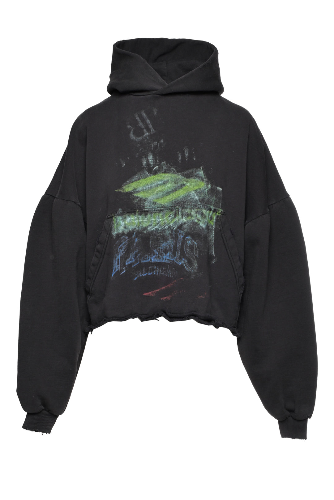 Balenciaga Size L DIY Imprint Cropped Hoodie