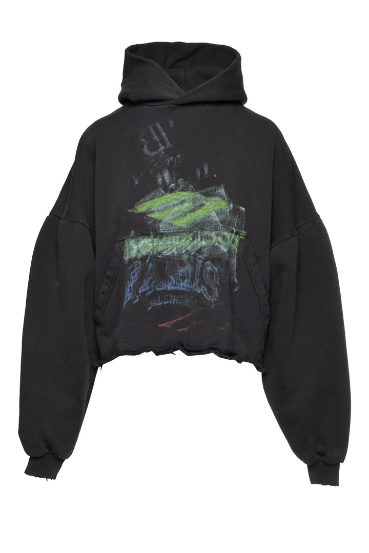 Balenciaga Size L DIY Imprint Cropped Hoodie