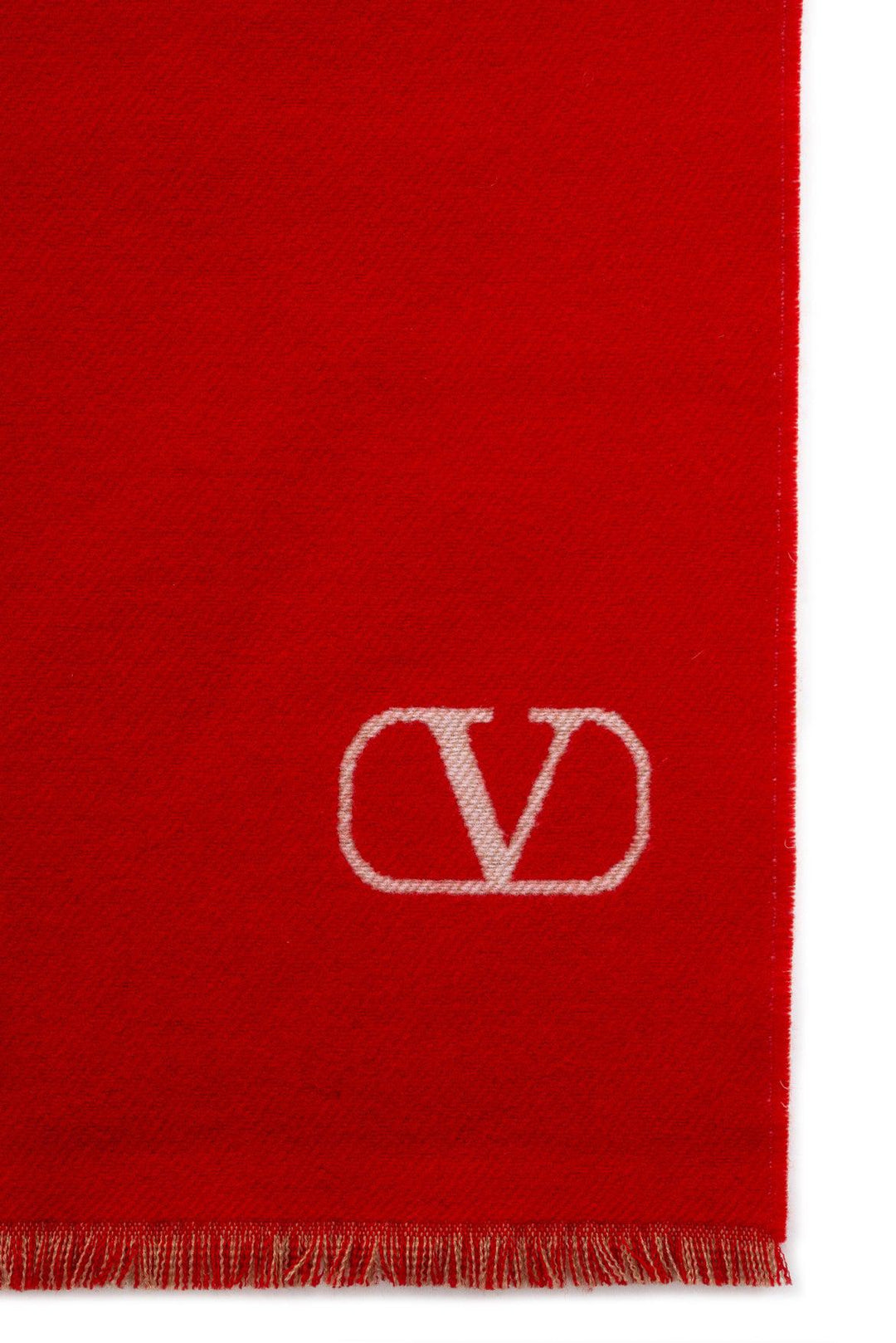 Valentino Garavani V Logo Wool & Cashmere Blend Scarf