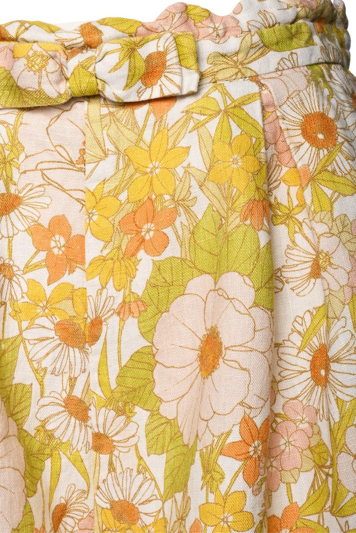 Zimmermann Size 2 Pink Meadow Floral Print Linen Shorts