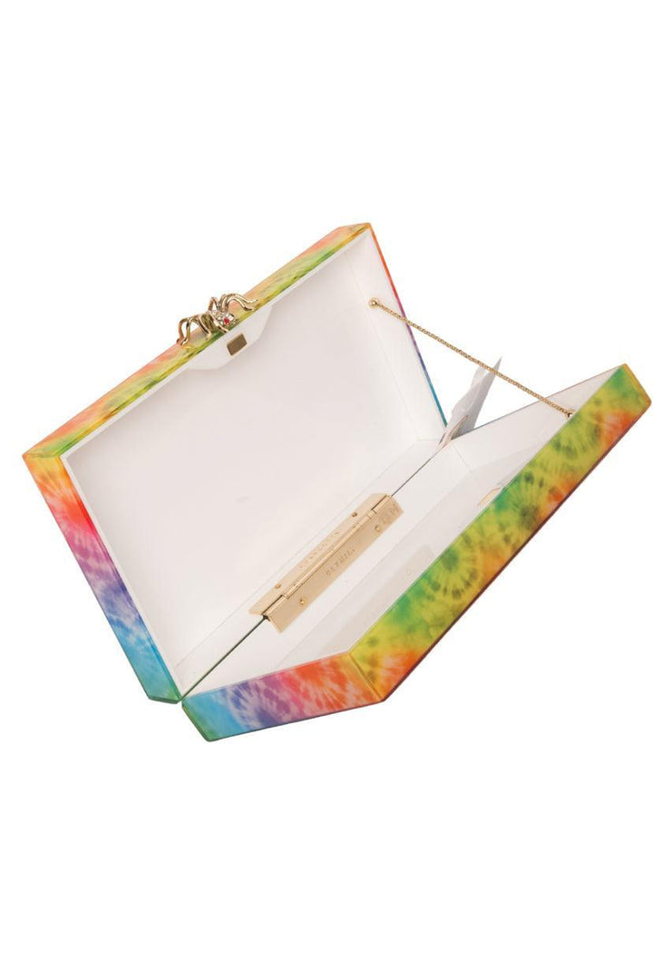 Charlotte Olympia Rainbow Tie-Dye Pandora Clutch