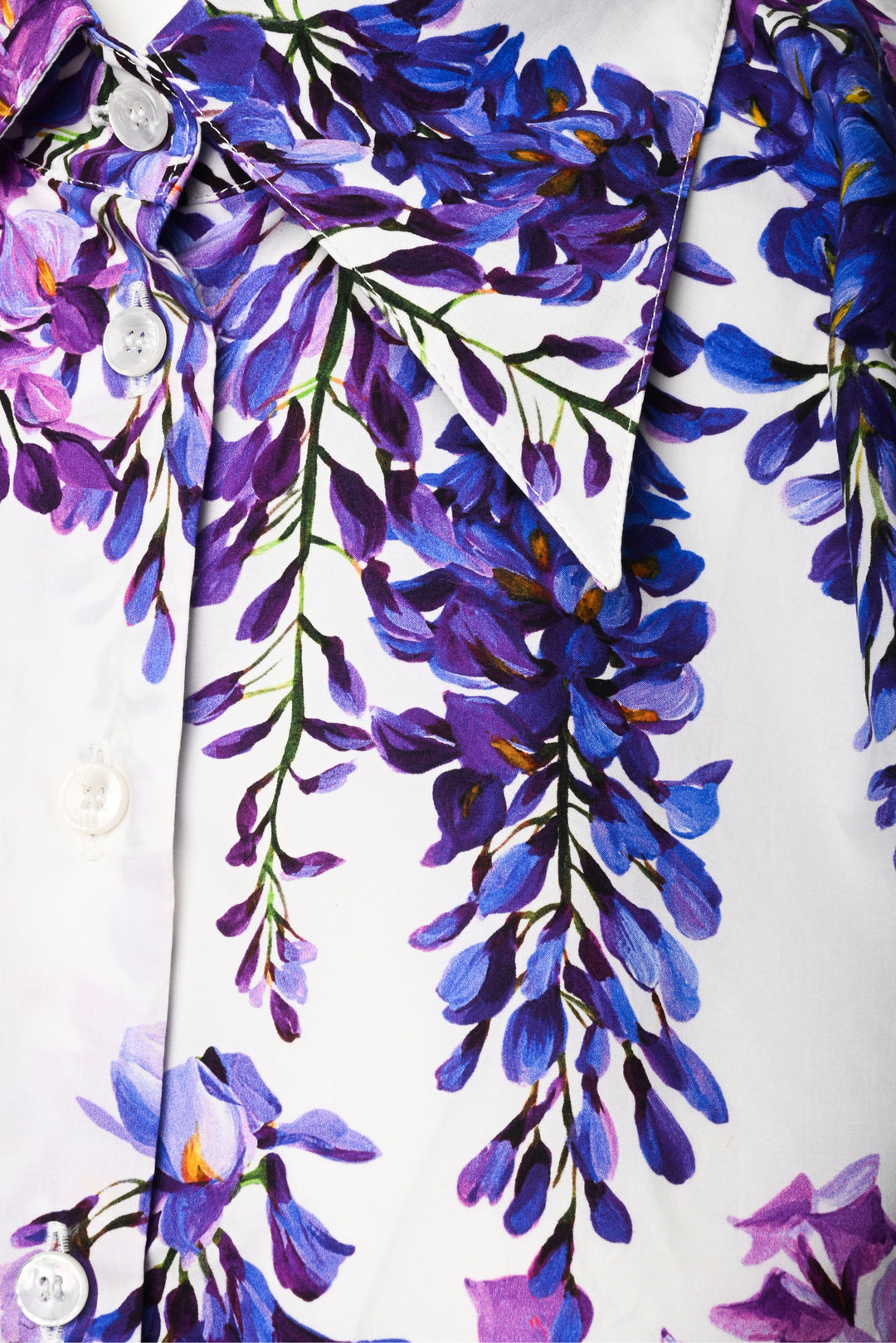 Dolce & Gabbana Size 46 Tie Waist Floral Blouse