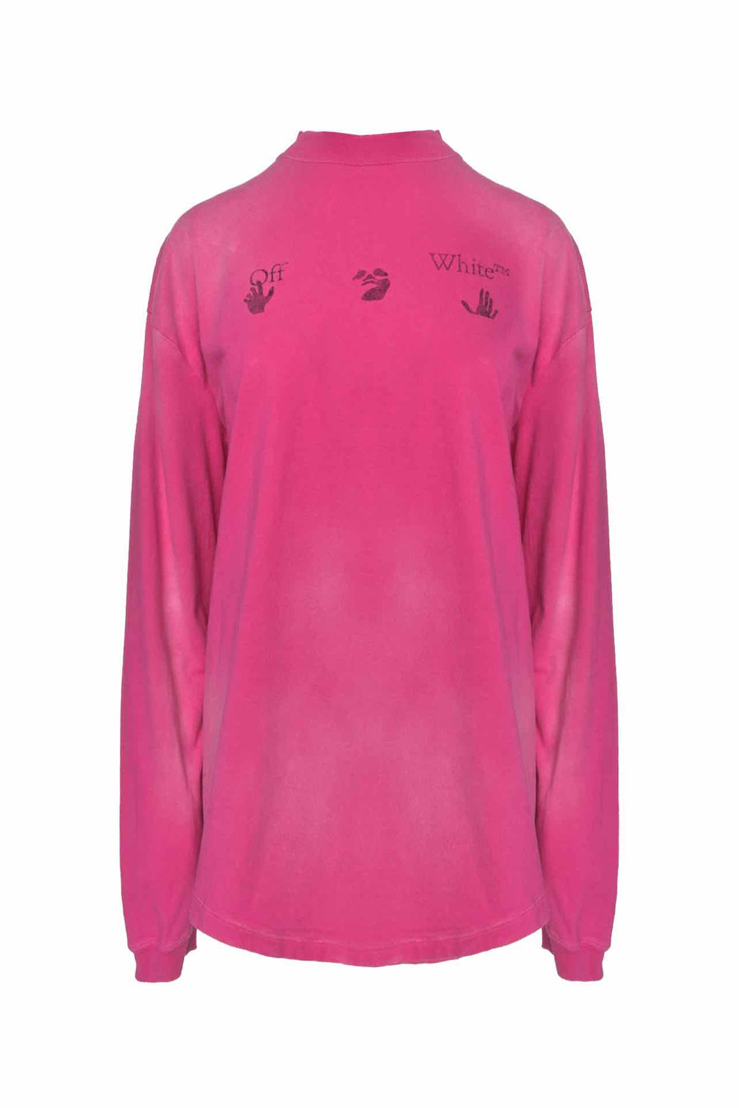 OFF-WHITE Size L/XL Men's Distressed Logo Long Sleeve T-shirt