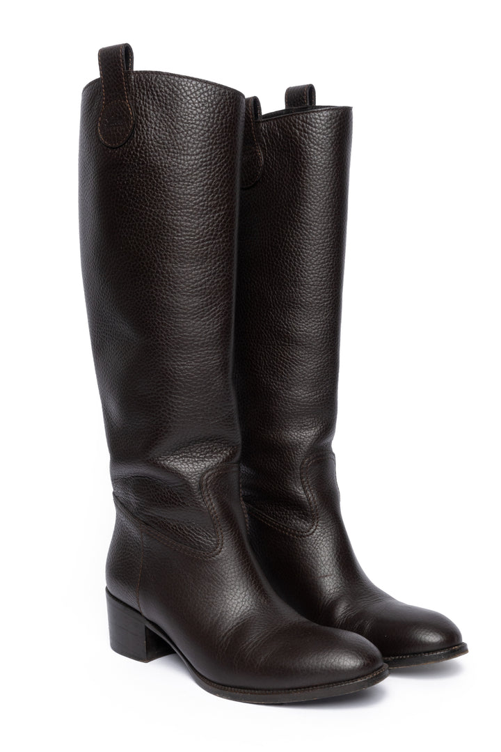 Gucci Size 37.5 Cellarius Soft Calfskin Riding Boots