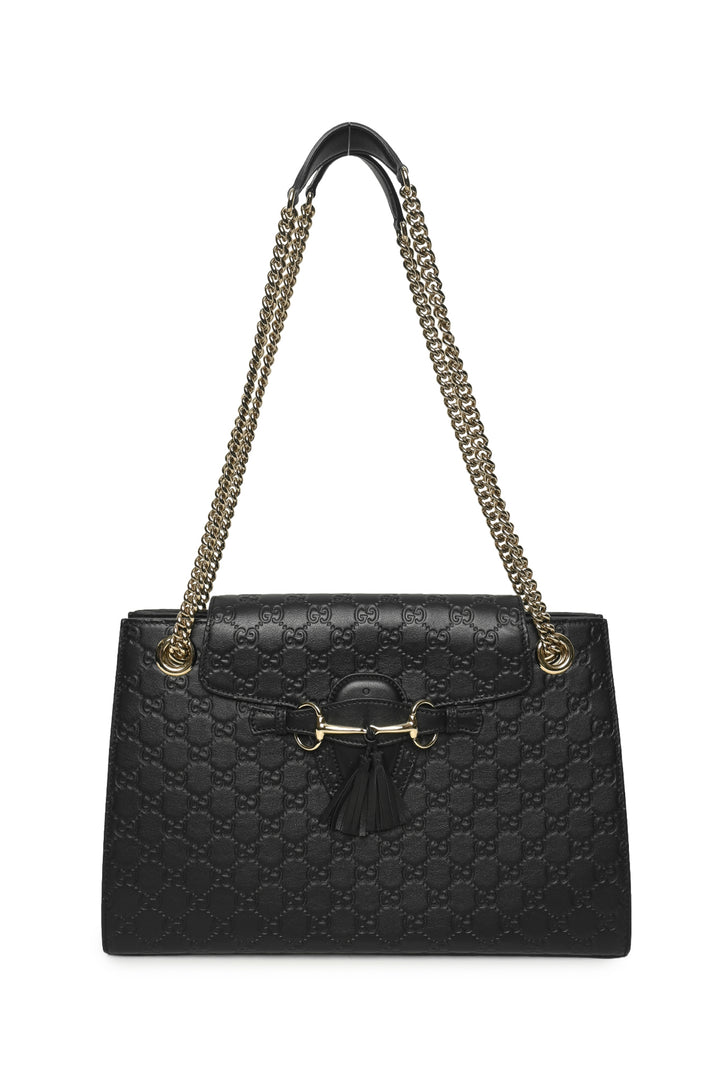 Gucci Large Emily Horsebit Guccissima Shoulder Bag