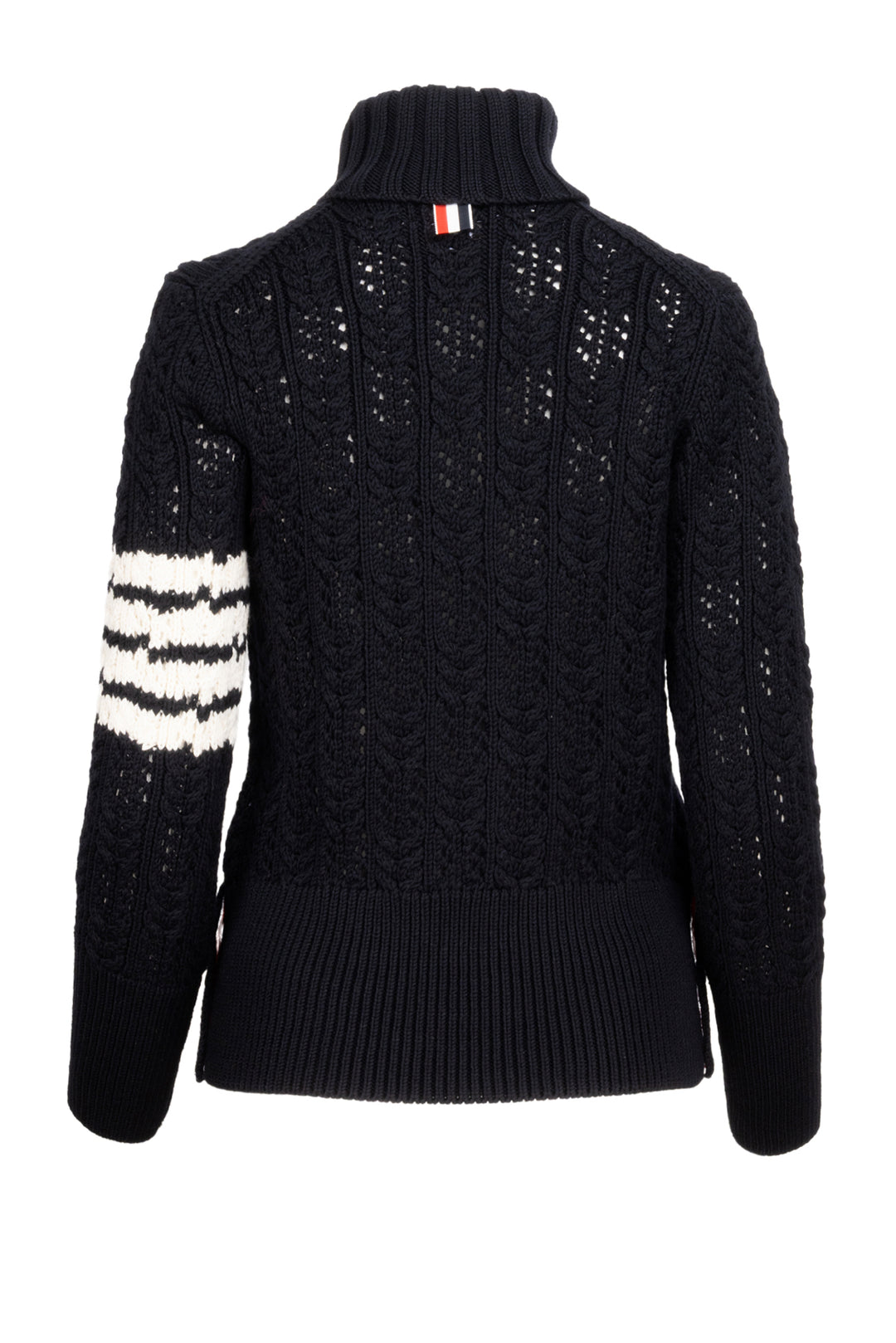 Thom Browne Size 44 Four Bar Pointelle Knit Turtleneck Sweater