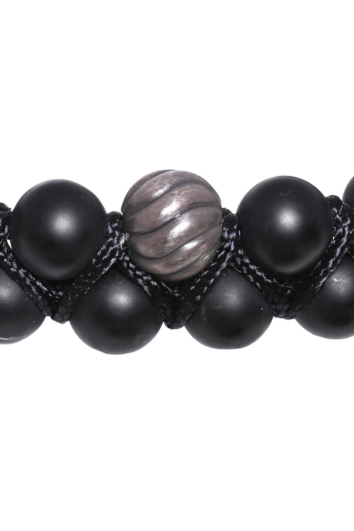 David Yurman Mens Spiritual Two-Row Onyx Bead Bracelet