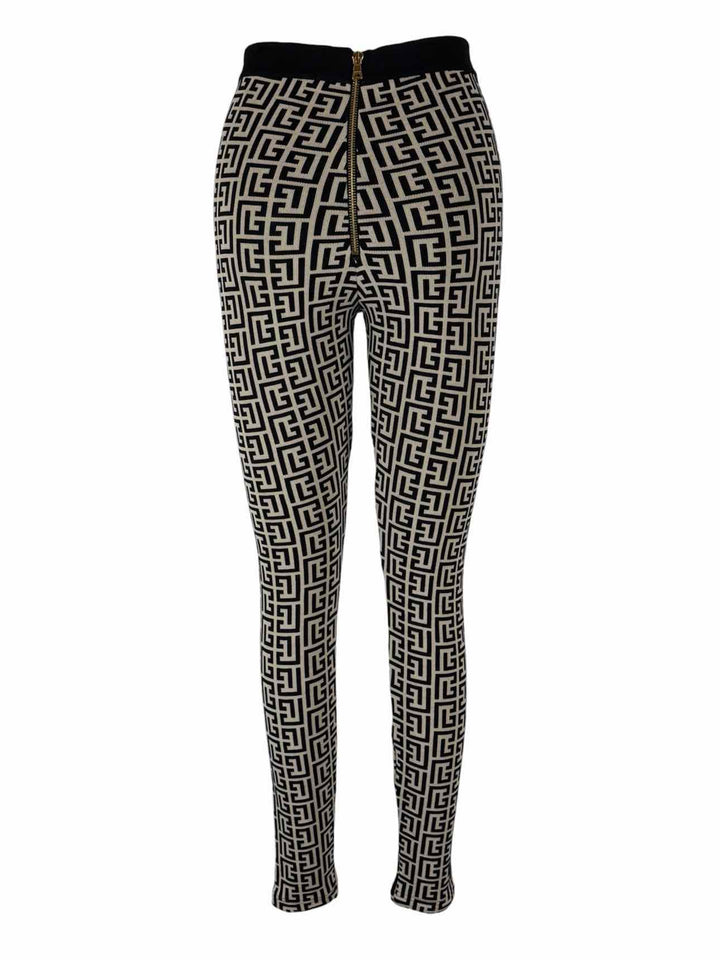 Balmain Size 34 Monogram Knitted Leggings