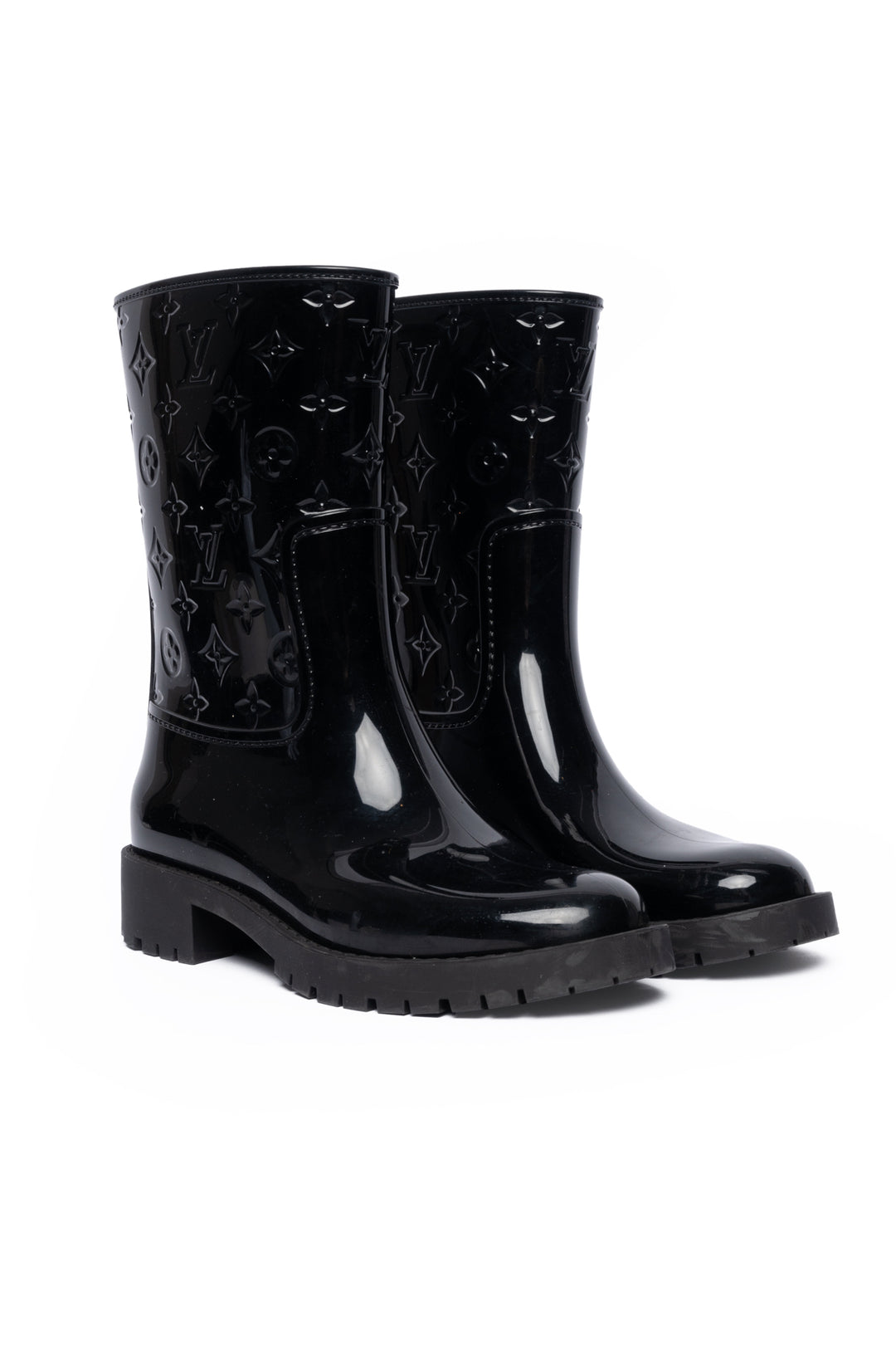 Louis Vuitton Size 36 Drops Flat Half Rain Boots