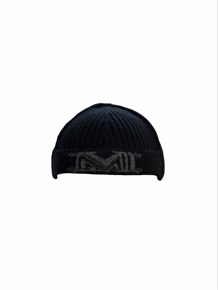 Maxmara Size 58 Black Wool w/Cashmere Amiche Cap Hat