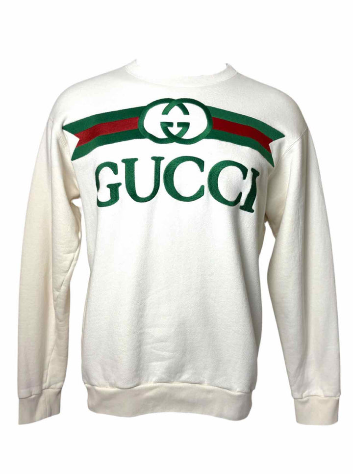 Gucci Size M Embroidered Logo Cotton Sweatshirt