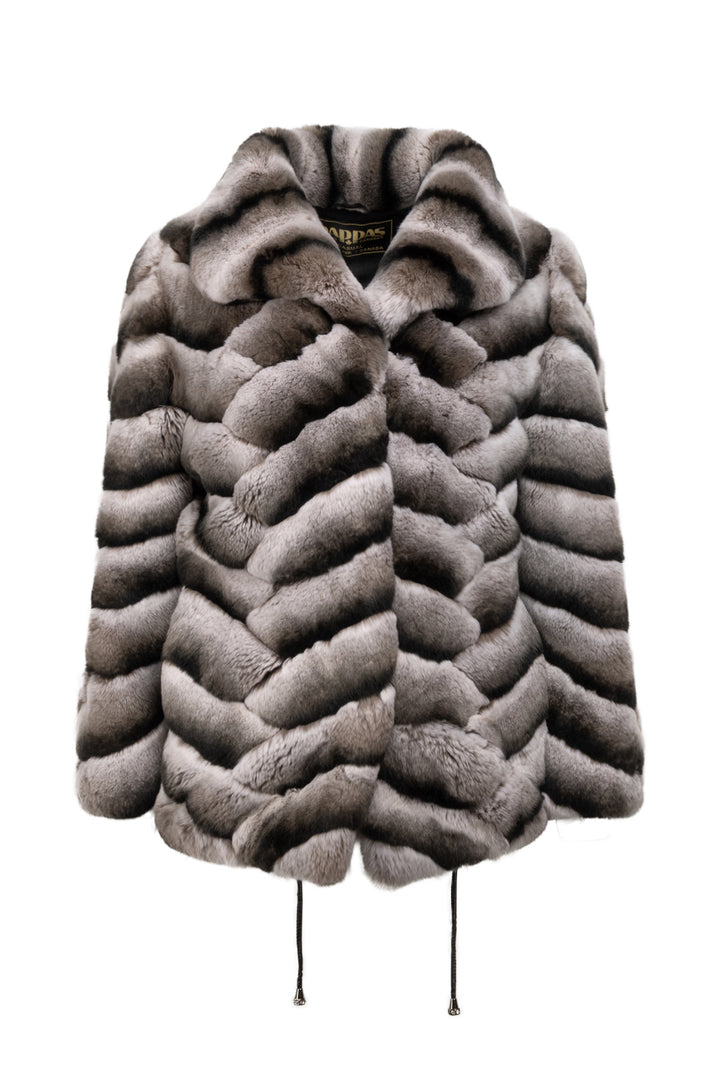Pappas Furs Canada Size M Chinchilla Bomber Jacket