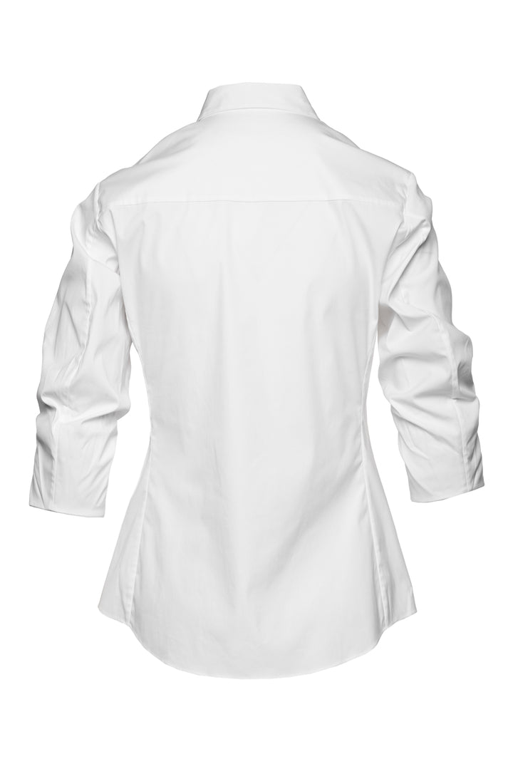 Dior Size 6 Embellished Crest Ruched Sleeve Shirt
