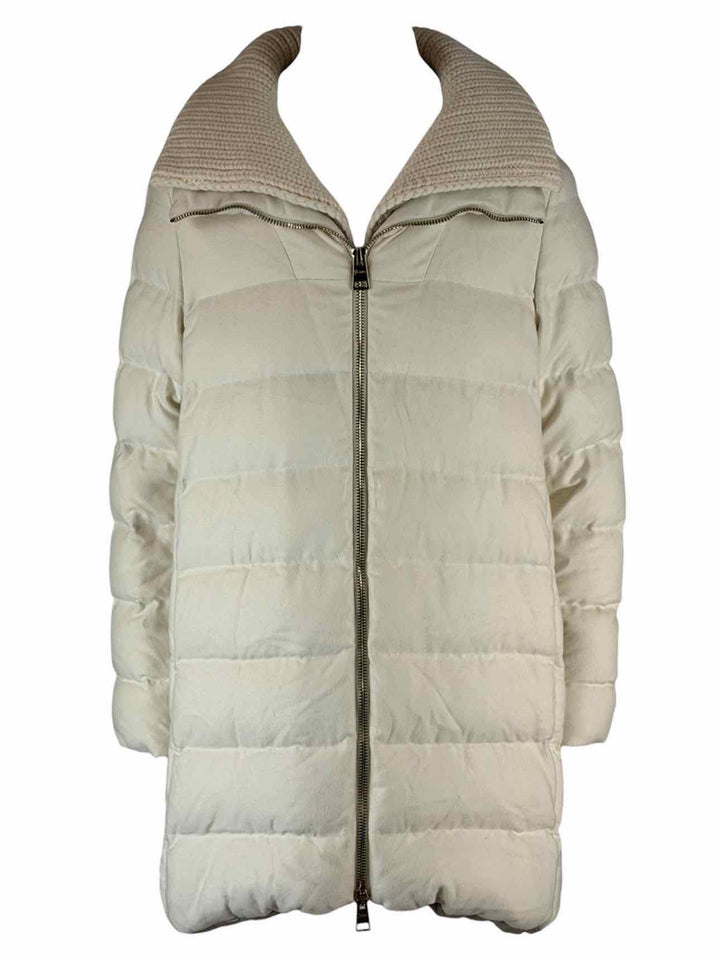 Herno Size 48 Quilted Silk & Cashmere Coat