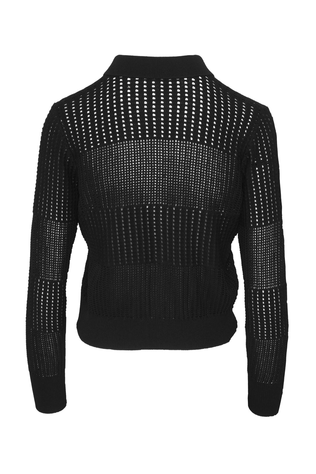 Frame Size S Shrunken Crochet Polo Cardigan
