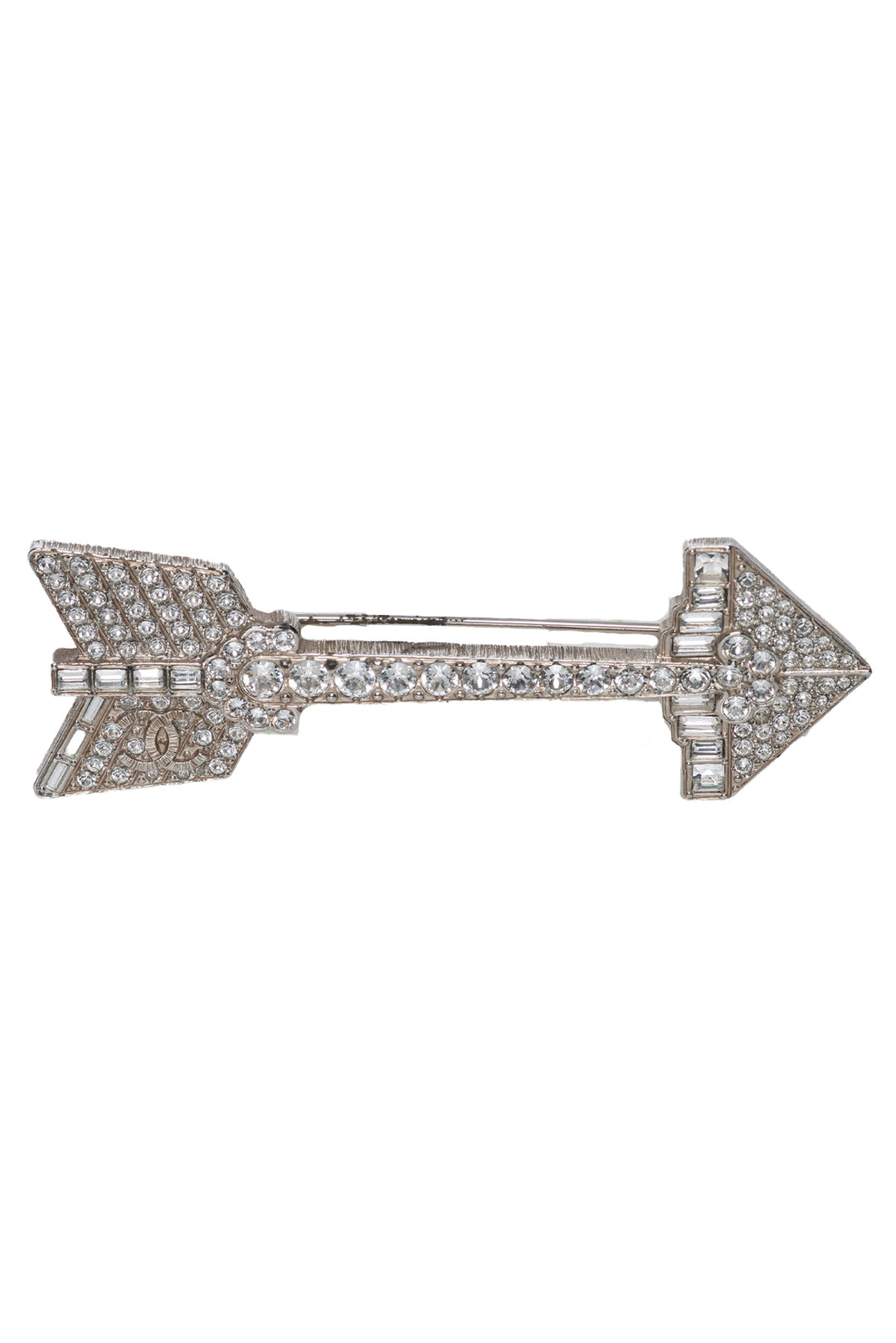 Chanel 2017 Crystal CC Arrow Brooch