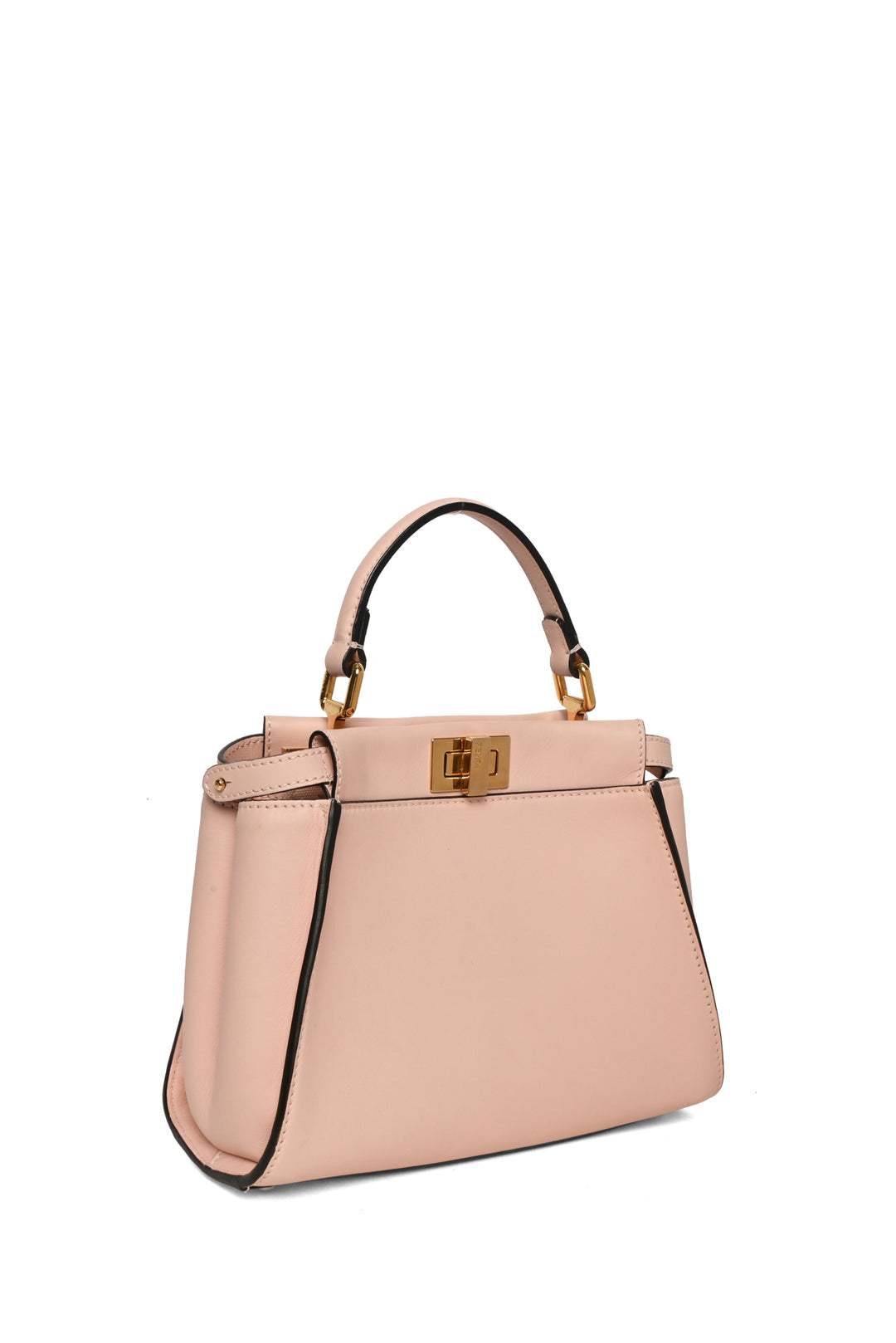 Fendi Vitello Seta Canvas FF Embroidered Mini Peekaboo Iconic Satchel