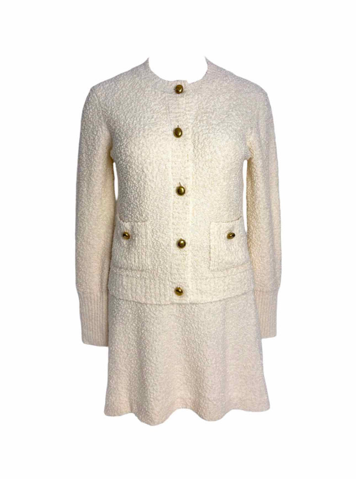 Christian Dior Size 38 Cotton Blend Knit Sweater Skirt Suit