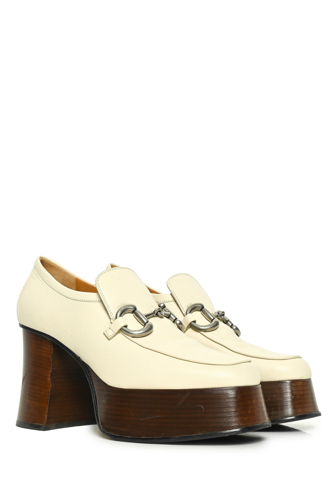 Gucci Size 38 Horsebit Platform Loafers